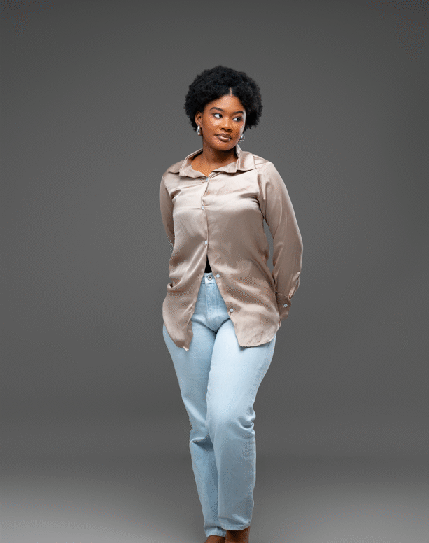 Chemisier en soie beige