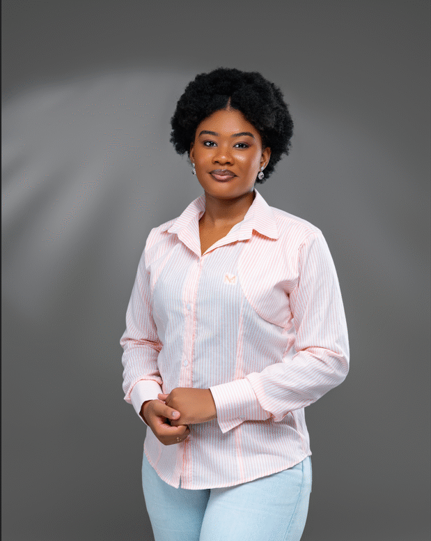 La chemise rayée MADIFA saumon